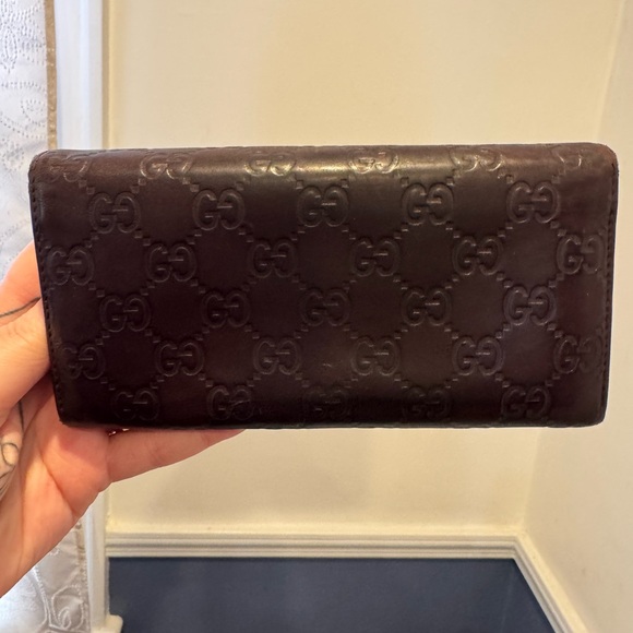 Gucci Dark Brown Embossed Leather Wallet - Picture 5 of 7